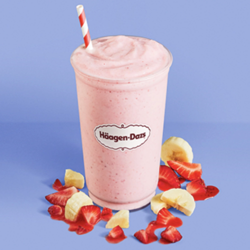 Strawberry Banana Smoothie Bananas and strawberries with Strawberry Sorbet, cranberry juice and Vanilla Ice Cream.