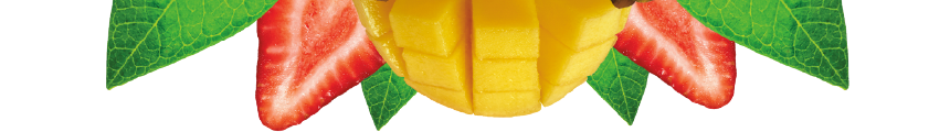 Fresh mango and strawberries.